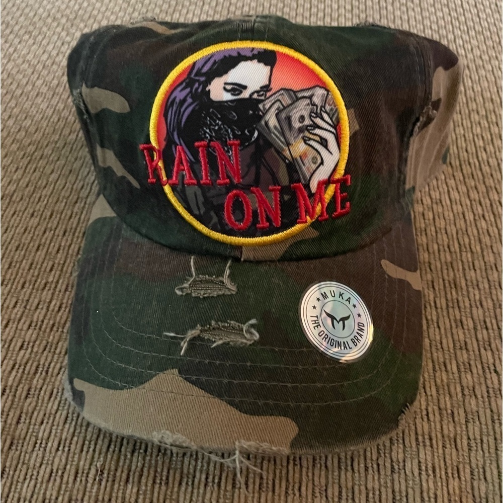 MUKA Dad Hat Green Camo Rain on me